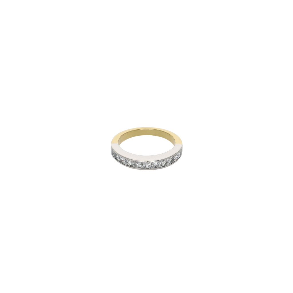 Anillo Platino y Oro Amarillo Medio Cintillo Brillantes AN9406067 - Joyería Rometsch