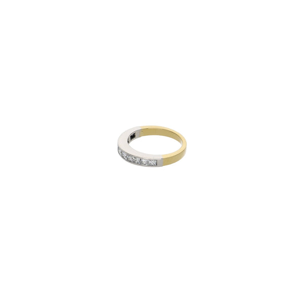 Anillo Platino y Oro Amarillo Medio Cintillo Brillantes AN9406067 - Joyería Rometsch
