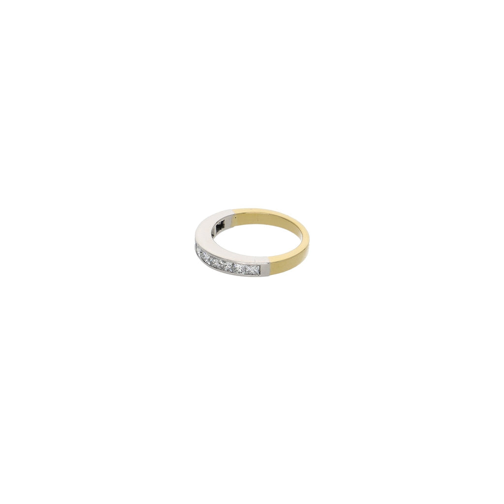 Anillo Platino y Oro Amarillo Medio Cintillo Brillantes AN9406067 - Joyería Rometsch