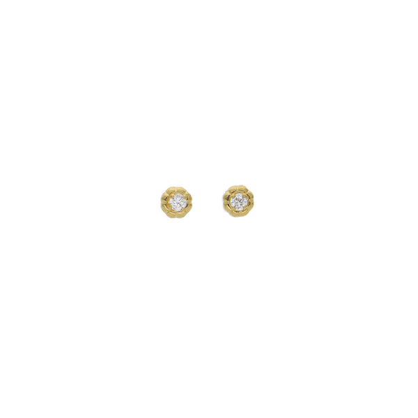 Aro Abridor Oro Amarillo Flor Circón AR12966 - Joyería Rometsch