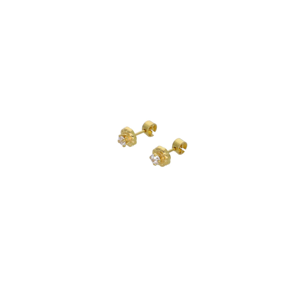 Aro Abridor Oro Amarillo Flor Circón AR12966 - Joyería Rometsch