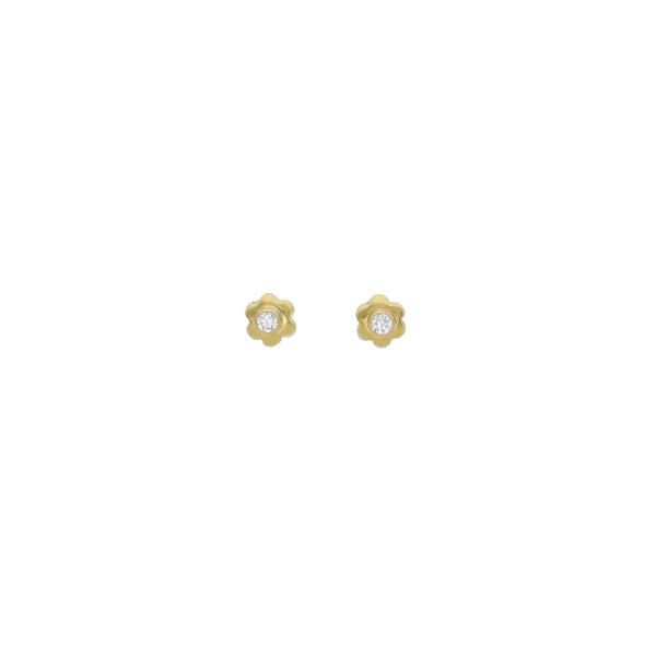Aro Abridor Oro Amarillo Flor Circón II AR12968 - Joyería Rometsch