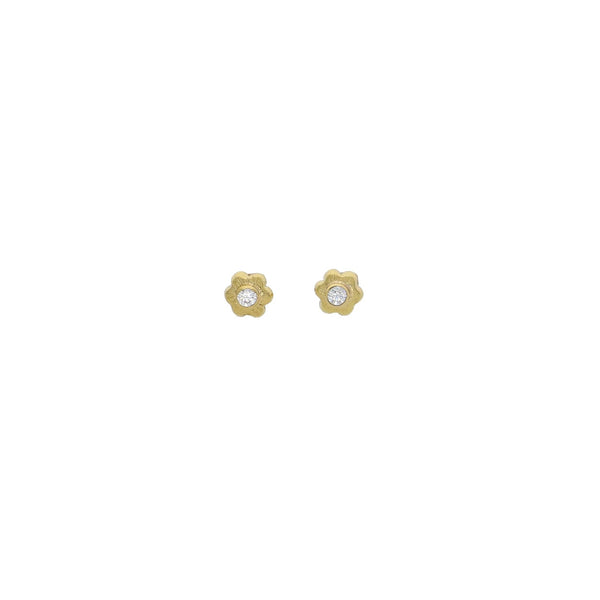 Aro Abridor Oro Amarillo Flor Circón II AR12968 - Joyería Rometsch