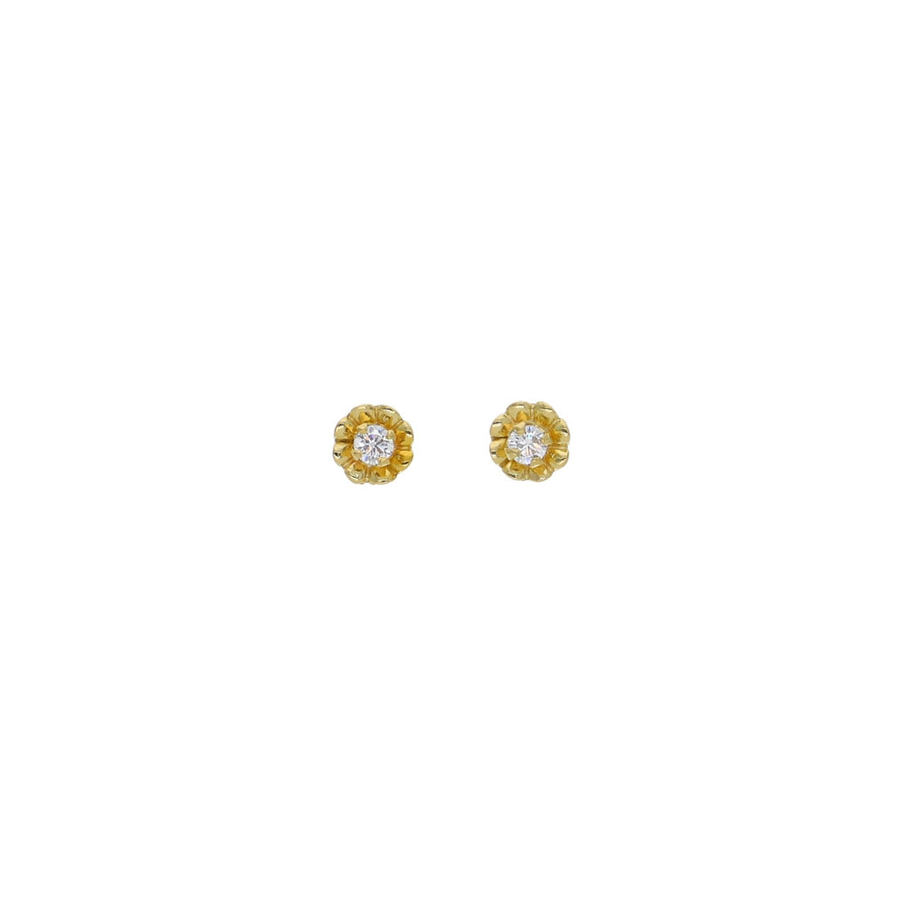 Aro Abridor Oro Amarillo Flor Circón III AR12969 - Joyería Rometsch