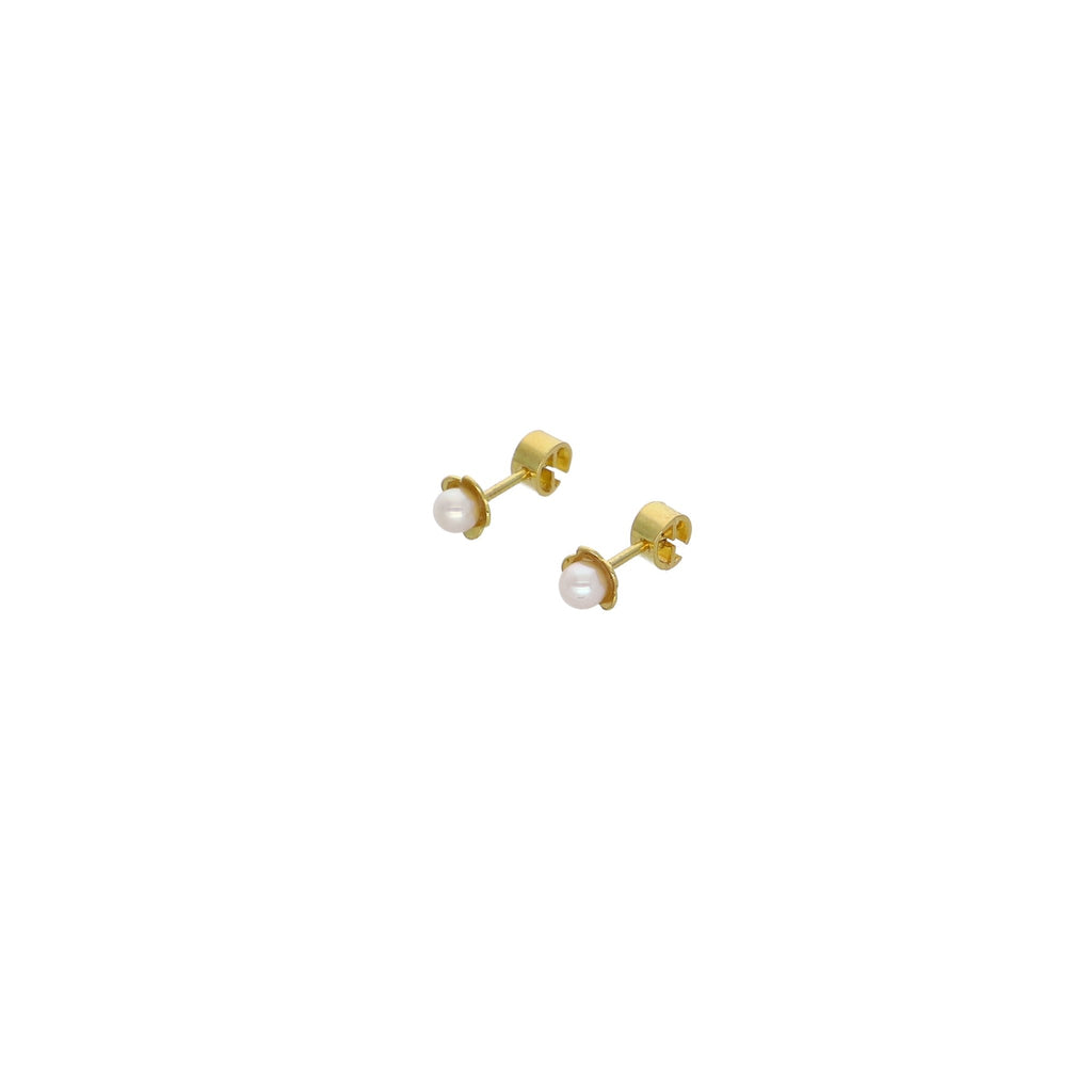 Aro Abridor Oro Amarillo Rosita Mini Perla 3mm AR12958 - Joyería Rometsch