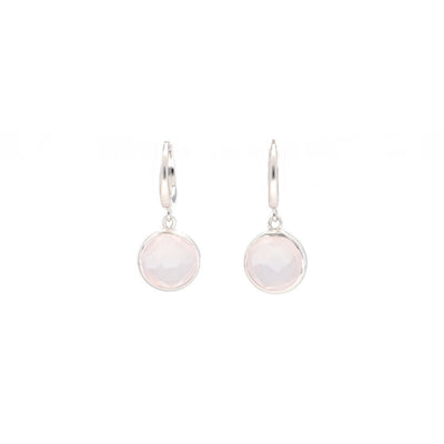 Aro Oro Blanco Cuarzo Rosa AR10030 - Joyería Rometsch