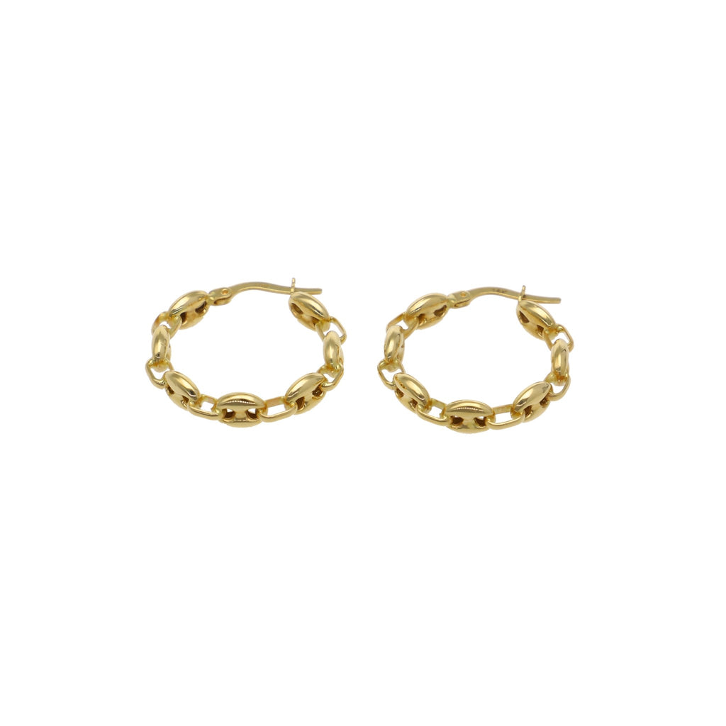 Aros Argolla Cadena Oro Amarillo AR-11993 - Joyería Rometsch