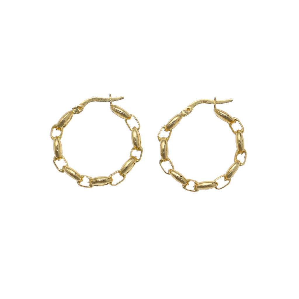 Aros Argolla Cadena Oro Amarillo AR-11993 - Joyería Rometsch