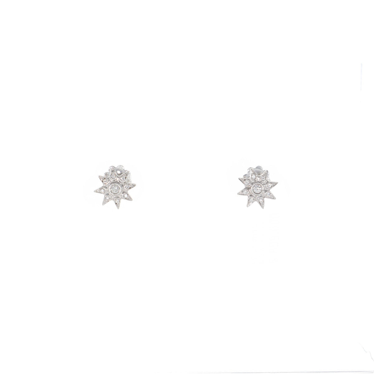 Aros de Oro Blanco y Brillantes AR11263 - Joyería Rometsch