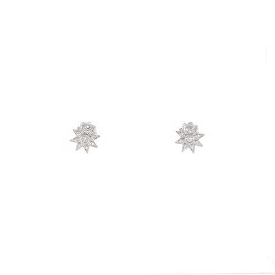 Aros de Oro Blanco y Brillantes AR11263 - Joyería Rometsch