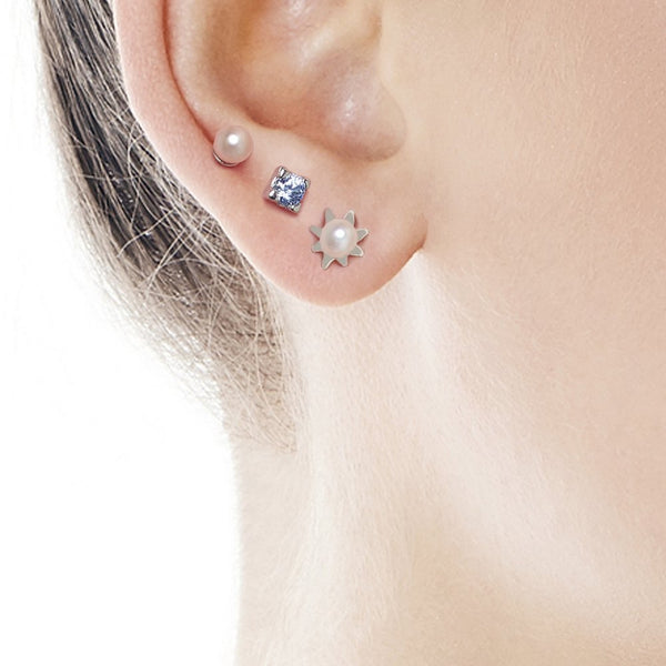 Aros Majorica Cies Pink 4mm - Joyería Rometsch