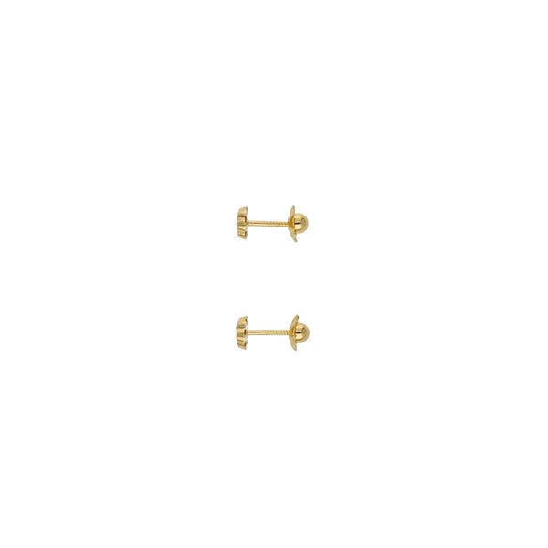 Aros Niña Oro Amarillo Flor y Circones AR13022 - Joyería Rometsch