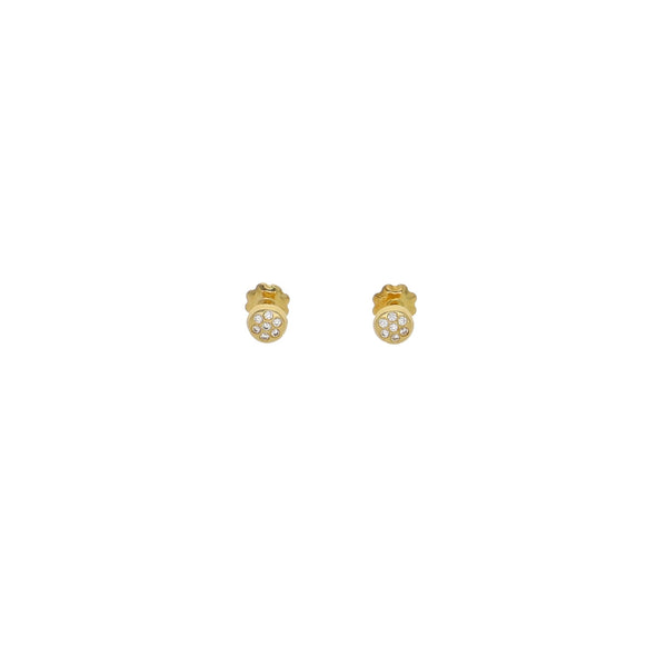 Aros Niña Oro Amarillo y Circones Círculo AR13021 - Joyería Rometsch