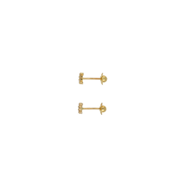 Aros Niña Oro Amarillo y Circones Cuadrado AR13028 - Joyería Rometsch