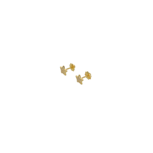 Aros Niña Oro Amarillo y Circones Estrella AR13024 - Joyería Rometsch