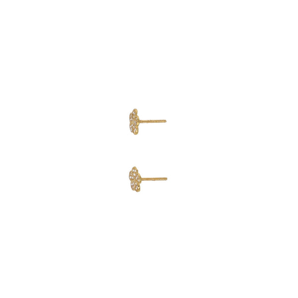 Aros Niña Oro Amarillo y Circones Flor AR13030 - Joyería Rometsch