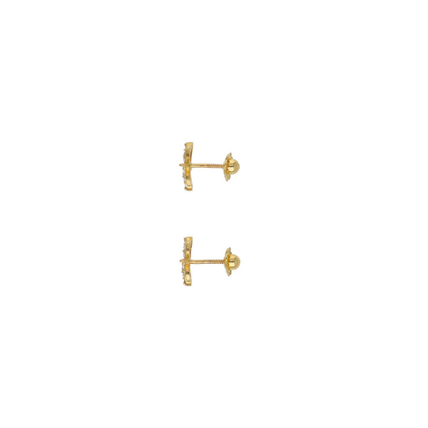 Aros Niña Oro Amarillo y Circones Libélula AR13038 - Joyería Rometsch