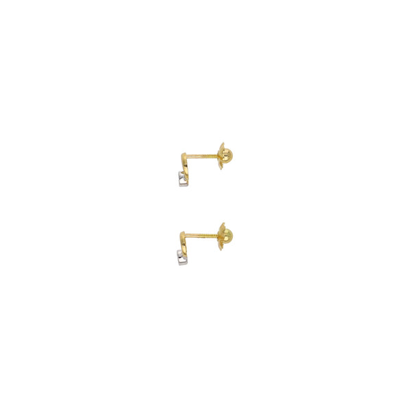 Aros Niña Oro Amarillo y Rodio Circón AR13023 - Joyería Rometsch