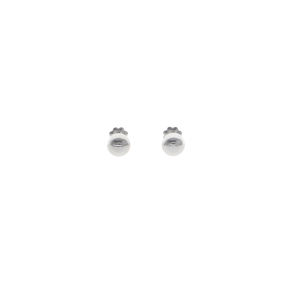 Aros Niña Oro Blanco Bolita 6mm AR13054 - Joyería Rometsch