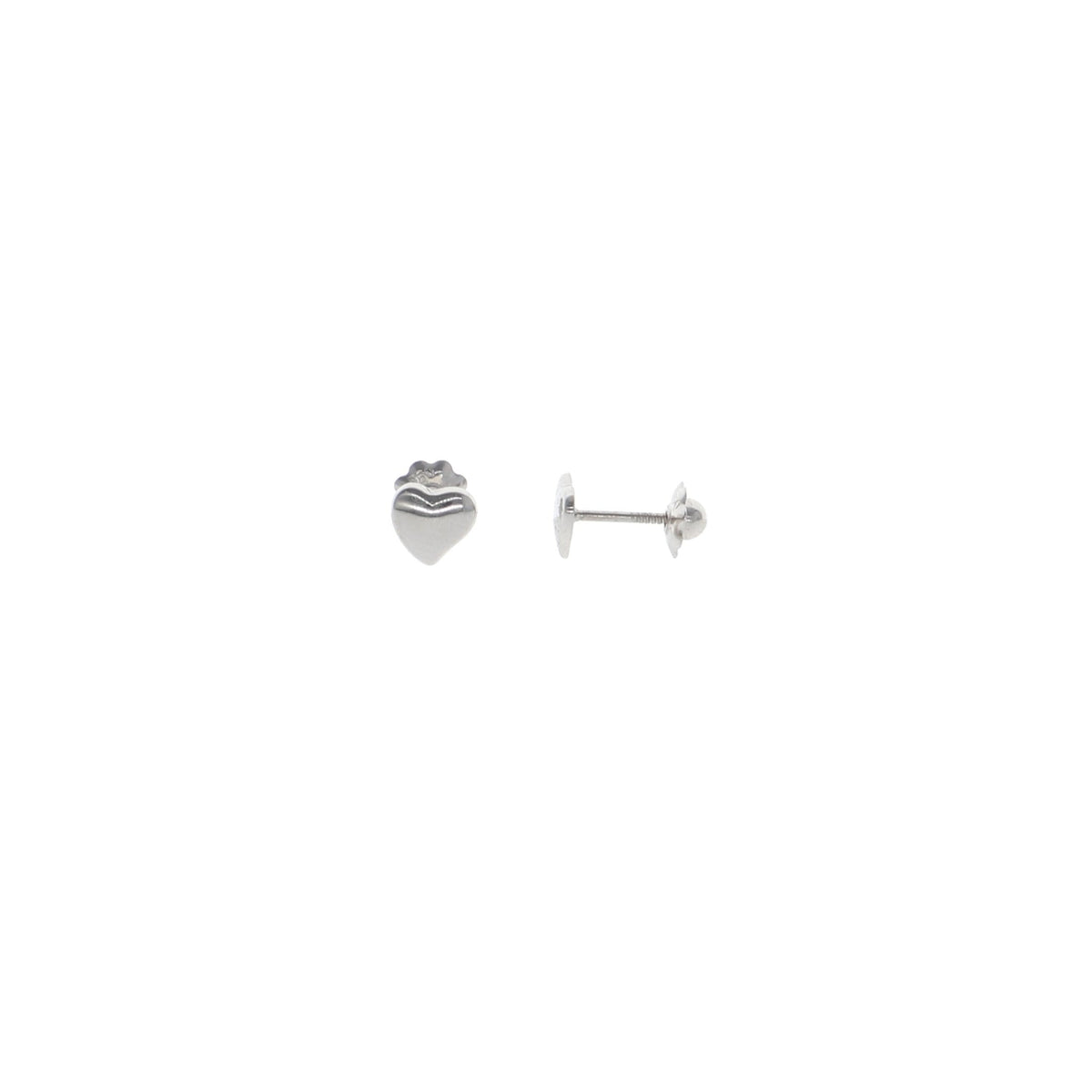 Aros Niña Oro Blanco Corazón AR13052 - Joyería Rometsch