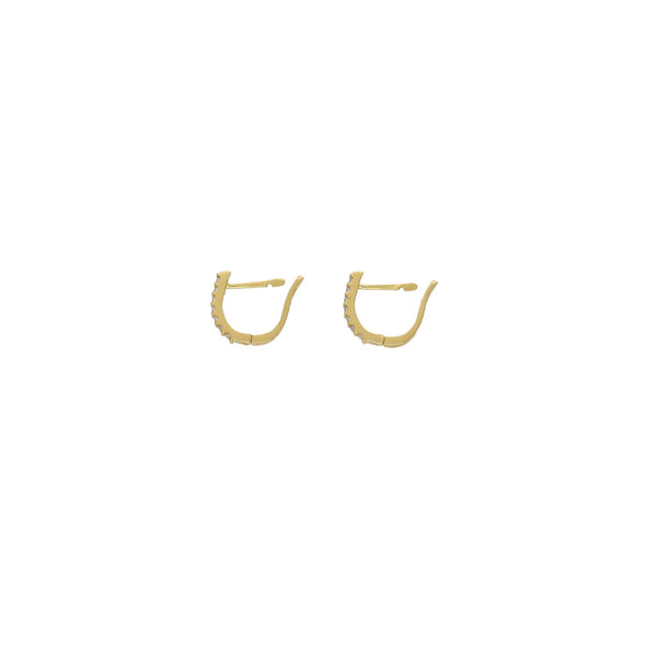 Aros Oro Amarillo Argolla y Brillantes AR12853 - Joyería Rometsch