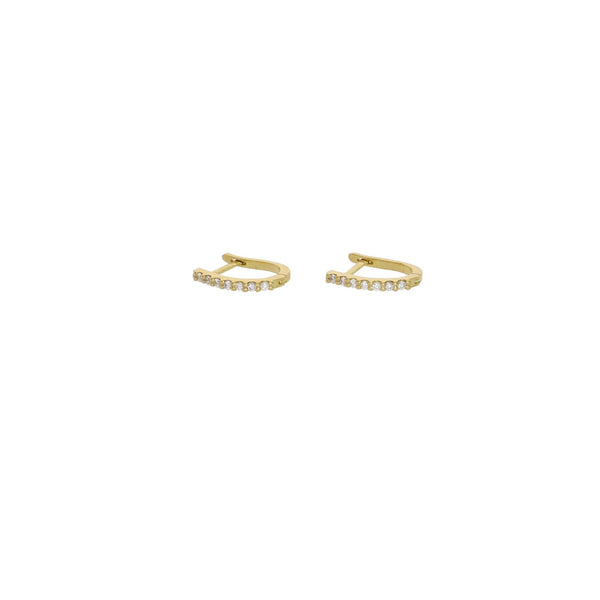 Aros Oro Amarillo Argolla y Brillantes AR12853 - Joyería Rometsch
