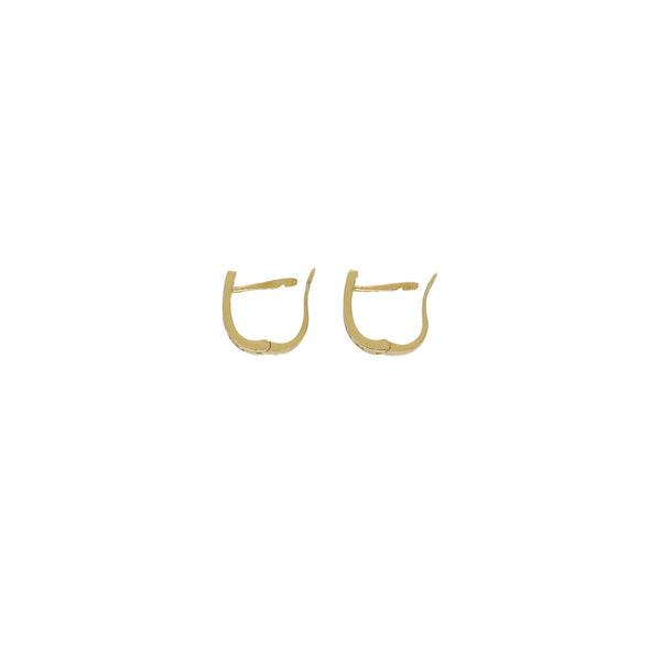 Aros Oro Amarillo Argolla y Brillantes AR12855 - Joyería Rometsch