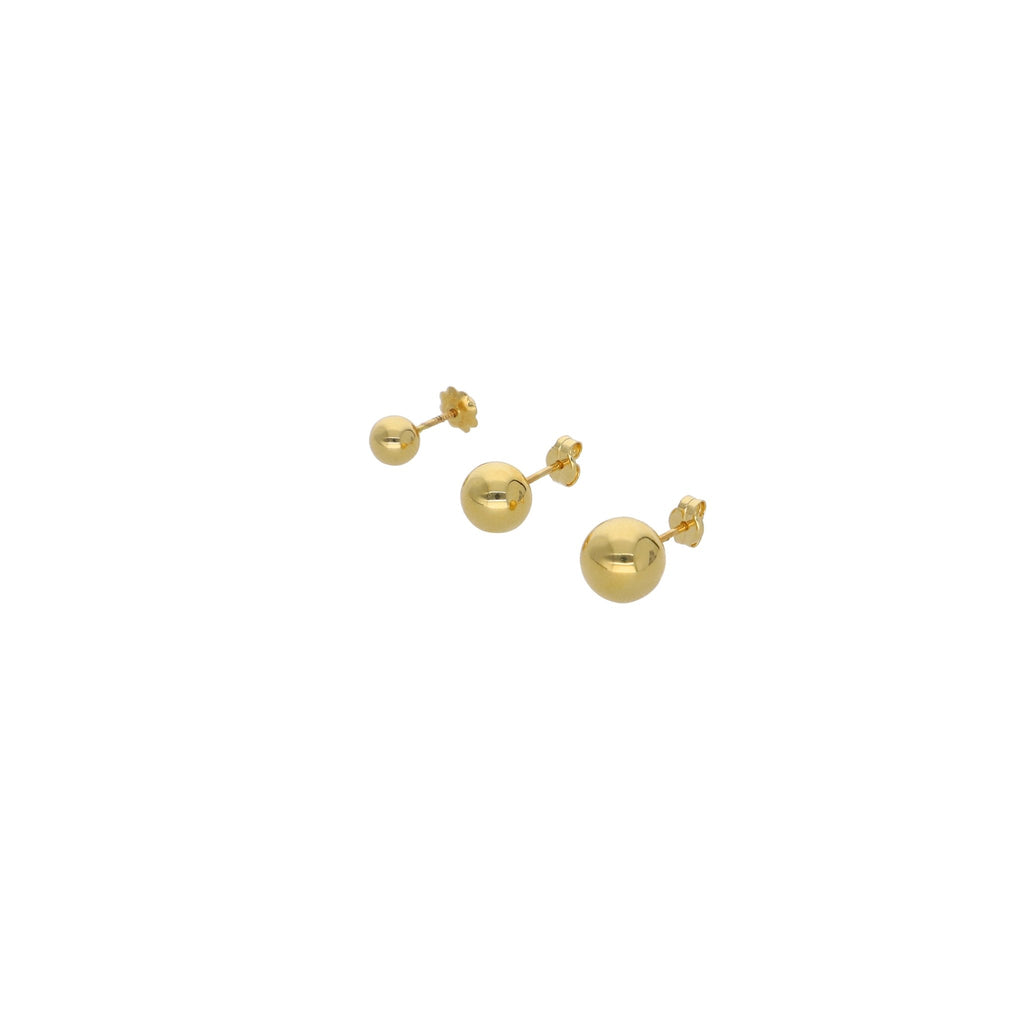 Aros Oro Amarillo Bolita 7mm AR13067 - Joyería Rometsch