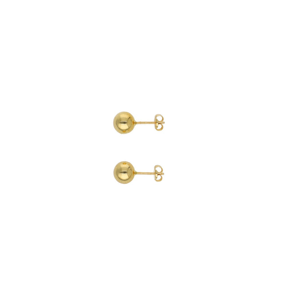 Aros Oro Amarillo Bolita 7mm AR13067 - Joyería Rometsch