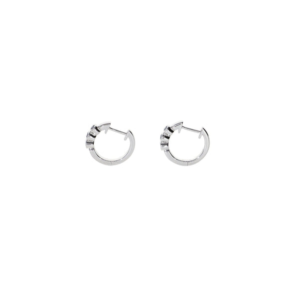 Aros Oro Blanco 14 Kt y Zafiros AR11946 - Joyería Rometsch