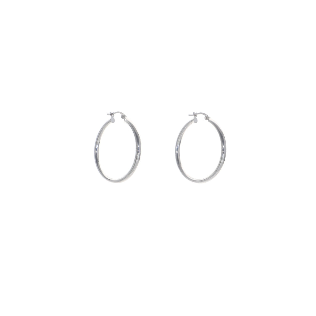 Aros Oro Blanco Argolla AR12931 - Joyería Rometsch