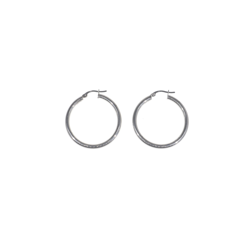 Aros Oro Blanco Argolla AR12931 - Joyería Rometsch