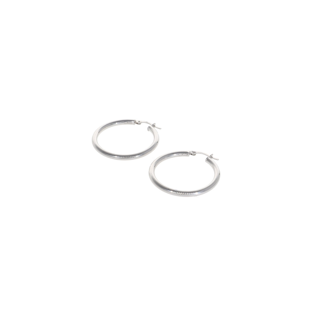 Aros Oro Blanco Argolla AR12931 - Joyería Rometsch