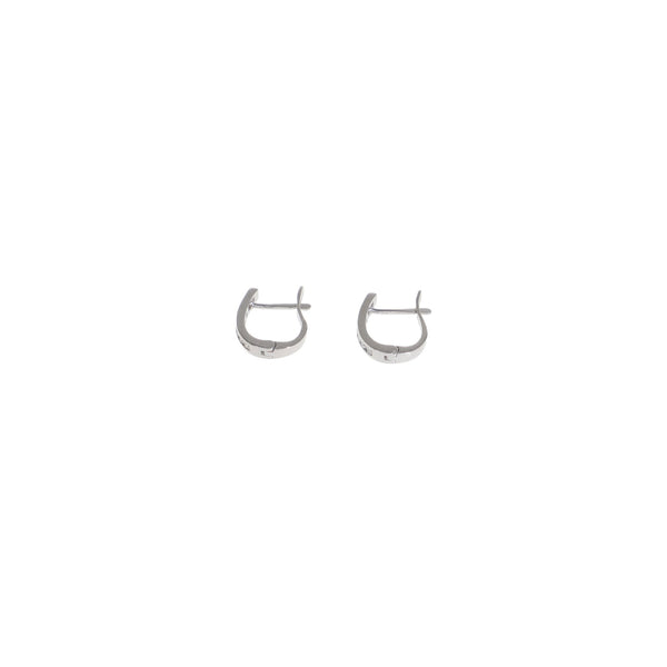 Aros Oro Blanco Argolla y Brillantes AR12856 - Joyería Rometsch