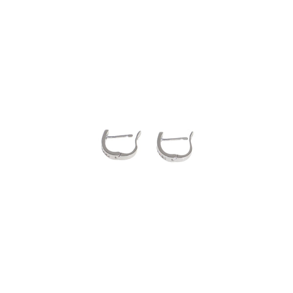 Aros Oro Blanco Argolla y Brillantes AR12856 - Joyería Rometsch