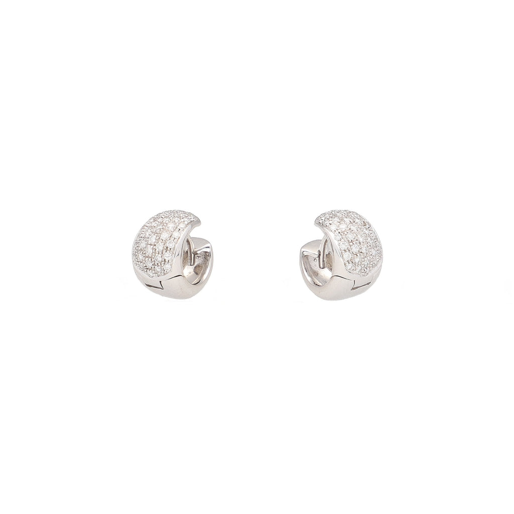 Aros Oro Blanco Brillantes Argolla AR11829 - Joyería Rometsch