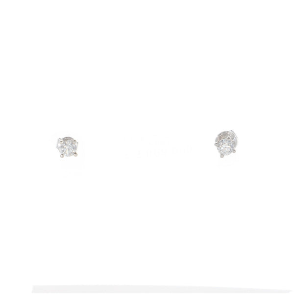 Aros Oro Blanco y Brillante Punto de Luz AR2106016 - Joyería Rometsch
