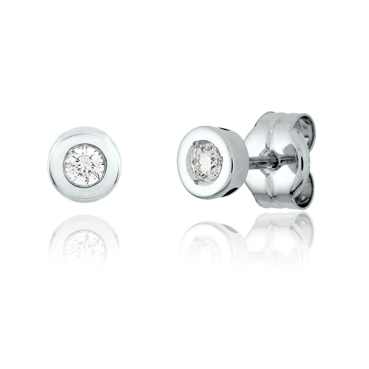 Aros Oro Blanco y Brillantes - Joyería Rometsch