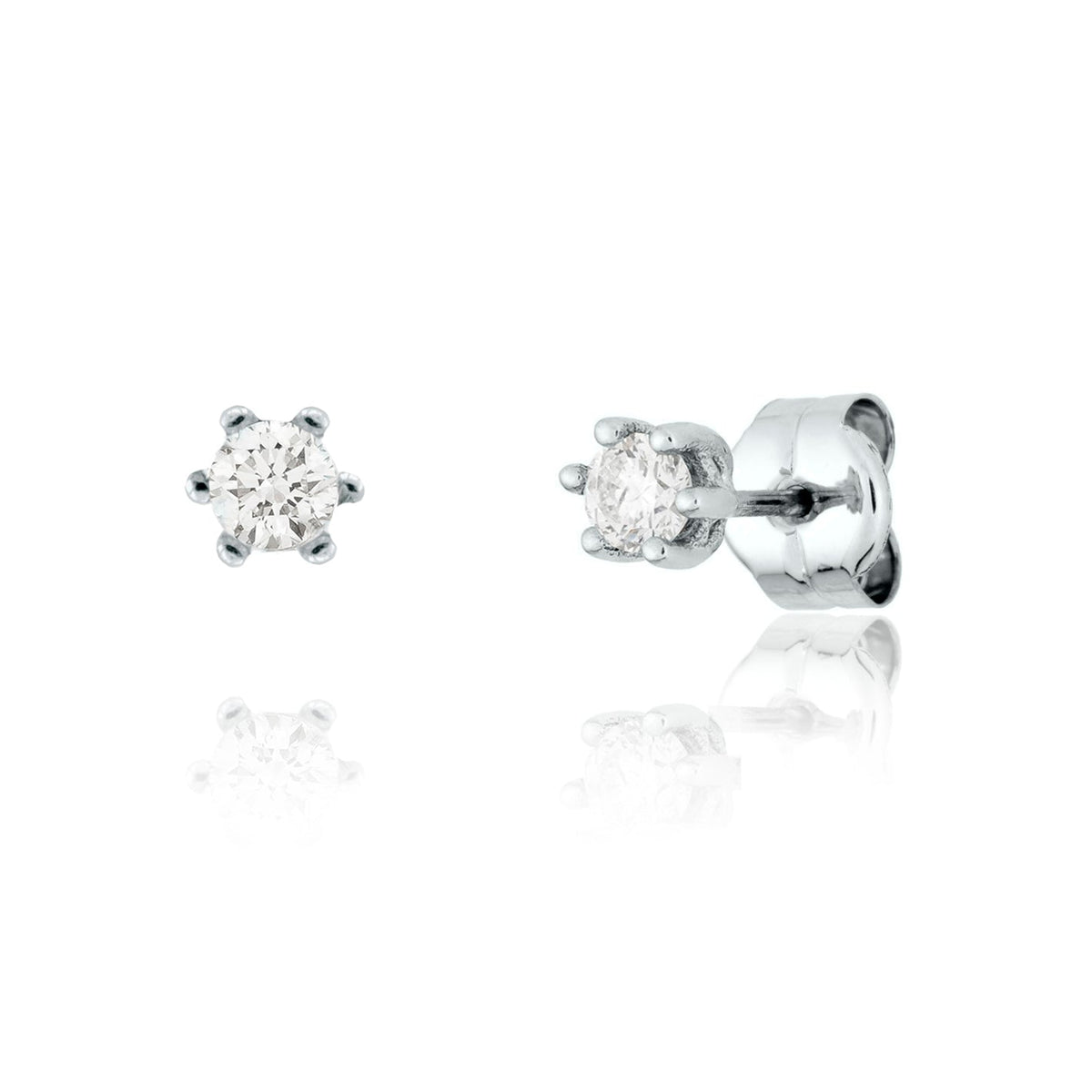Aros Oro Blanco y Brillantes 6 Grifas - Joyería Rometsch