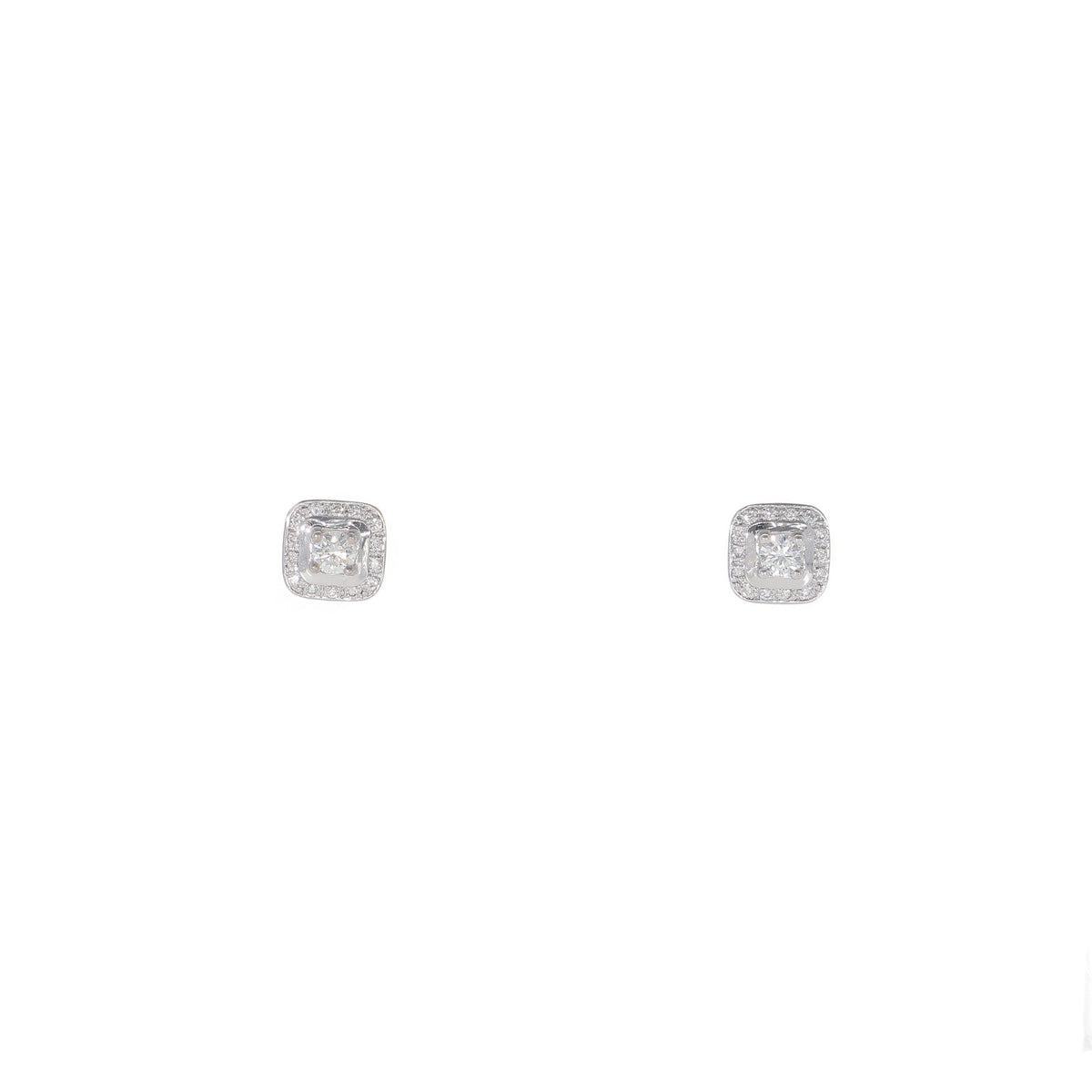 Aros Oro Blanco y Brillantes AR11596 - Joyería Rometsch
