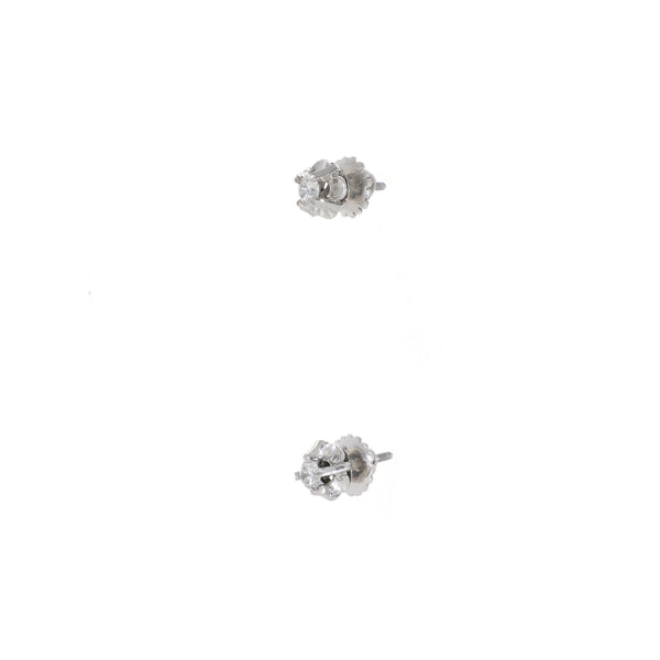 Aros Oro Blanco y Brillantes Chatón AR5169 - Joyería Rometsch