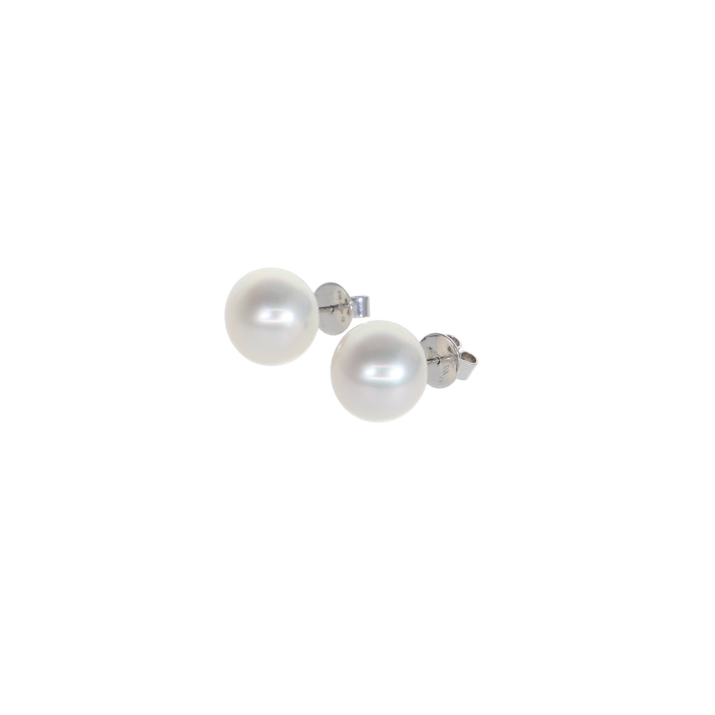 Aros Oro Blanco y Perla AR-12850 - Joyería Rometsch