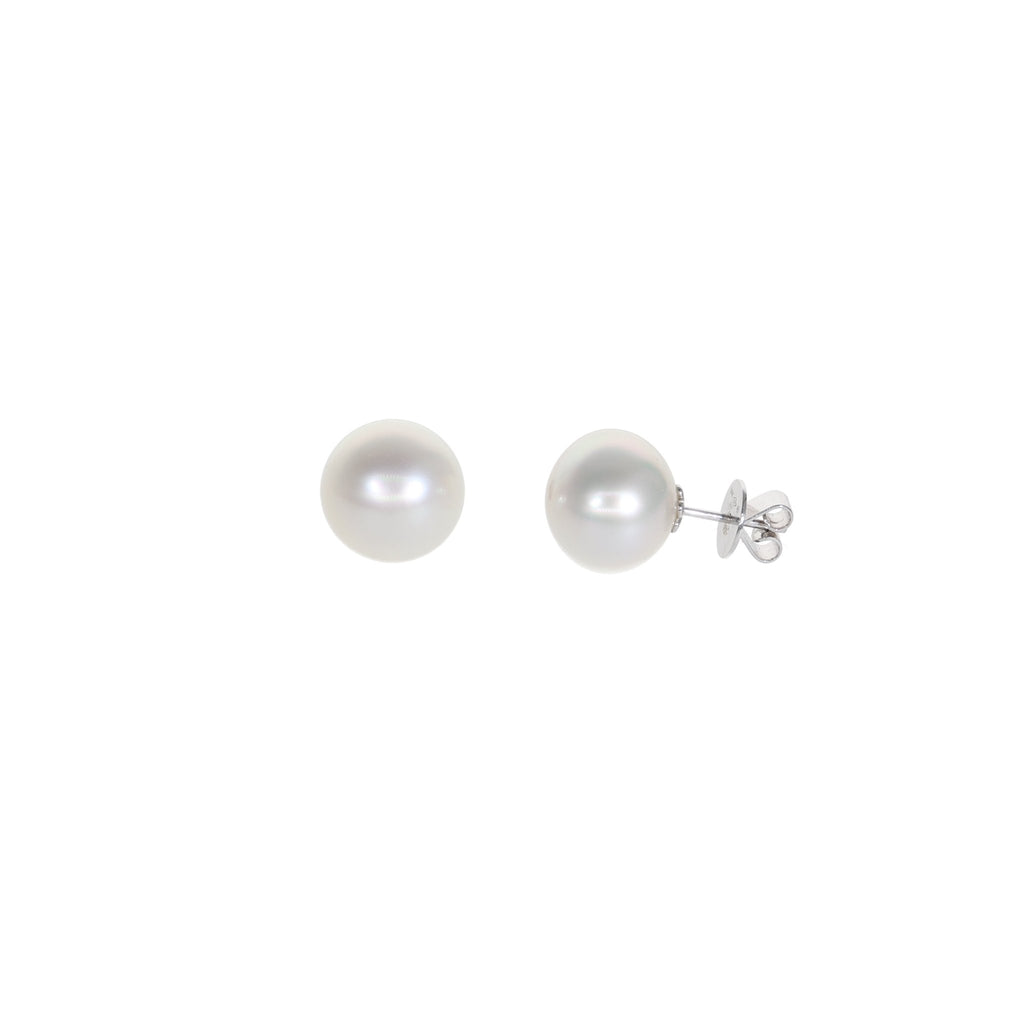 Aros Oro Blanco y Perla AR-12850 - Joyería Rometsch