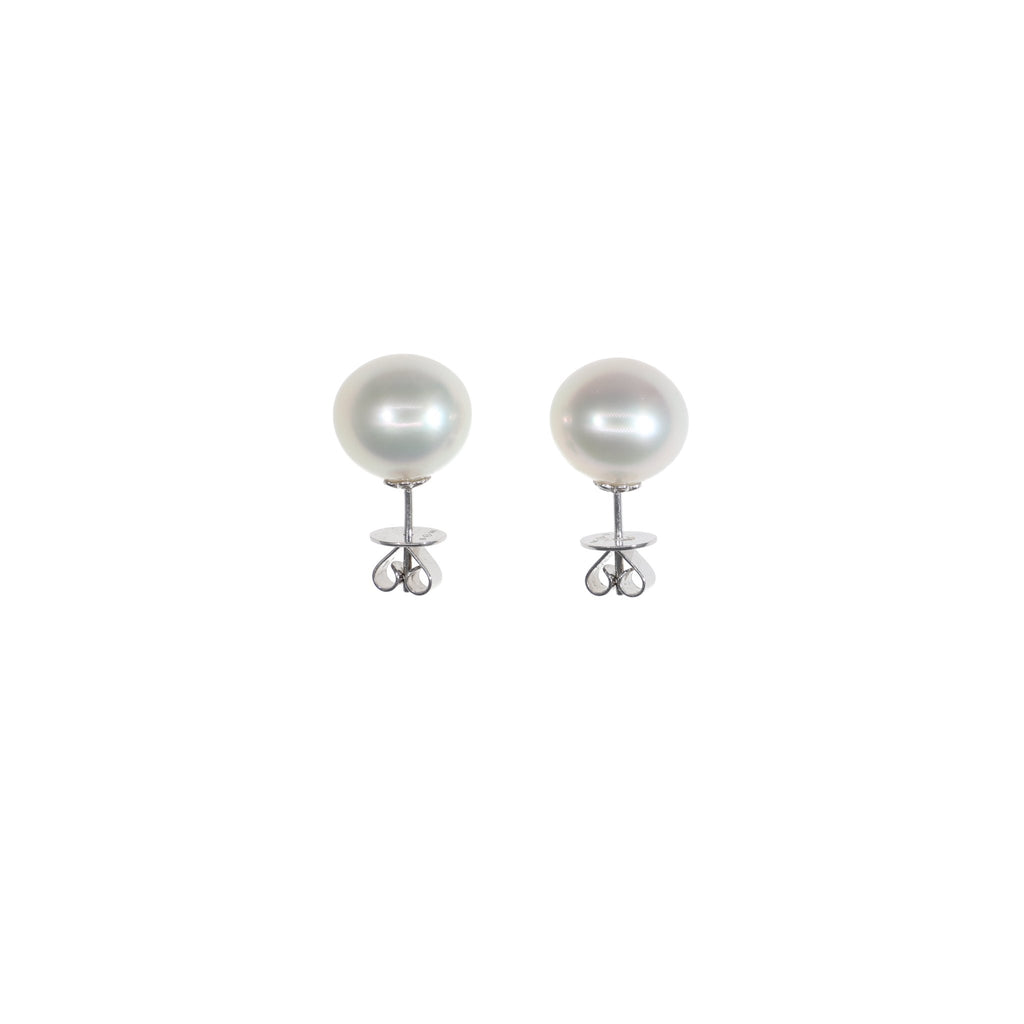 Aros Oro Blanco y Perla AR-12850 - Joyería Rometsch