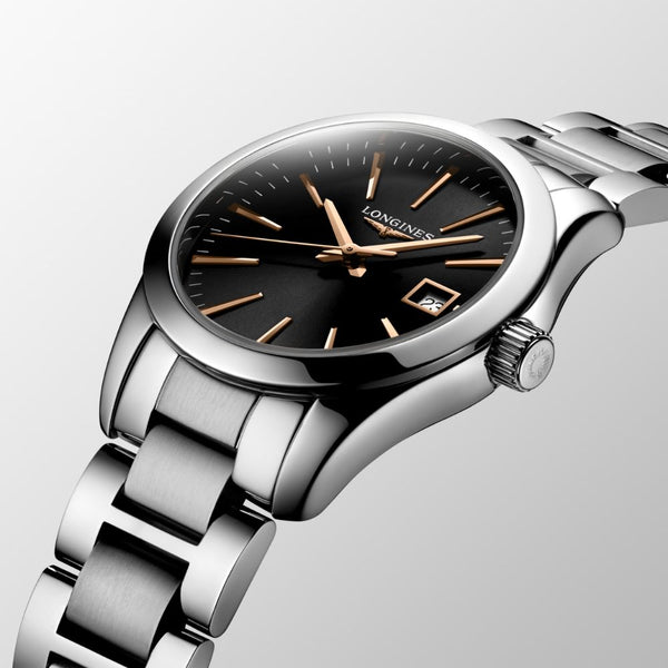 Reloj Longines Conquest Classic 29,5 mm | Esfera Negra y Acero Inoxidable L2.286.4.52.6
