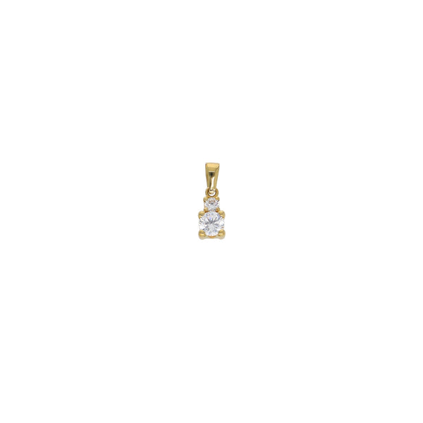 Colgante Oro Amarillo y Circón Punto de Luz Doble CL13051 - Joyería Rometsch