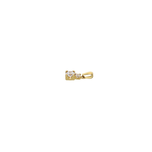 Colgante Oro Amarillo y Circón Punto de Luz Doble CL13051 - Joyería Rometsch