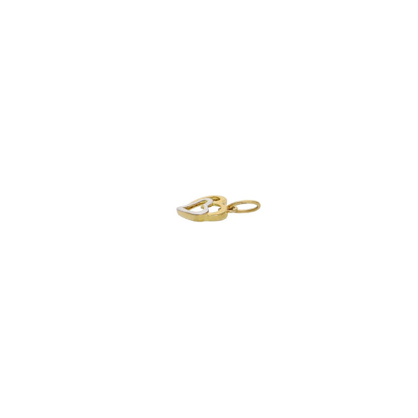 Colgante Oro Amarillo y Rodio Corazones CL13041 - Joyería Rometsch