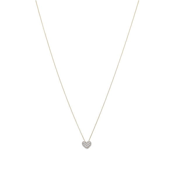 Collar Oro Amarillo, Blanco y Brillantes CO12977 - Joyería Rometsch