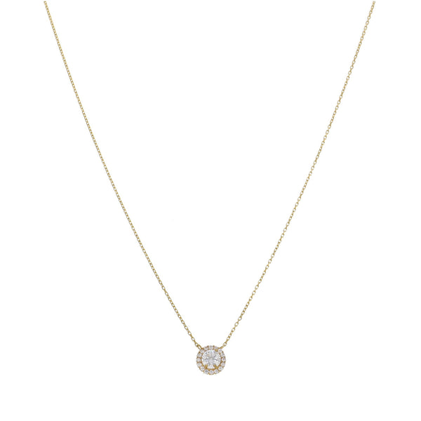 Collar Oro Amarillo Circones Halo CO - 13104 - Joyería Rometsch